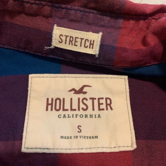 Hollister Plaid Flannel Shirt - Red & Blue - Size Small - Picture 4 of 5